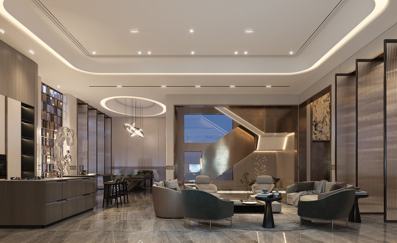 Bright living room interior of a home addition